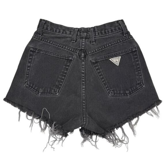 GUESS Vintage High Rise Cut Off Denim Shorts Size 27 Made In USA - Picture 5 of 6